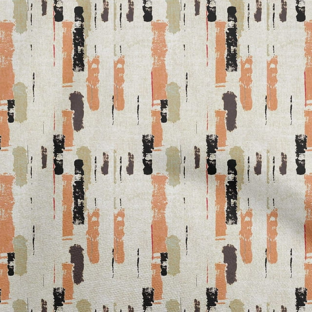 oneOone Cotton Cambric Brown Fabric Abstract Stroke With Texture Craft Projects Decor Fabric Printed By The Yard 56 Inch Wide