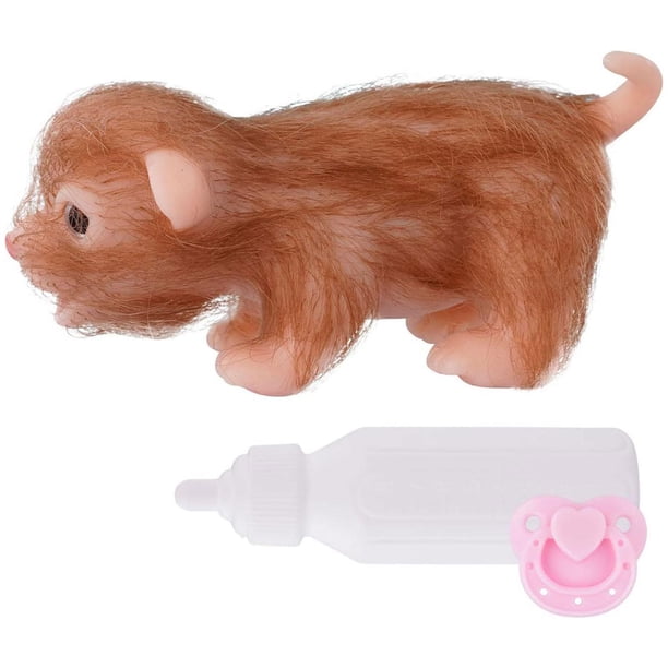 Muñeco mono reborn, lindo muñeco de animal y biberón, de silicona para adorno de fiesta y actividad familiar.