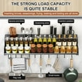thumbnail image 3 of Msbyewd Hanging Spice Rack Wall Mount Kitchen Storage Shelf with 12-Hooks for Utensils Spatula Spoon, Seasoning Jar Organize, 3 of 9
