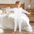 thumbnail image 6 of joogoo White 2 Piece Long Sleeve Tee and Pants Cotton Pajama Set 8Y, 6 of 7