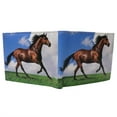 thumbnail image 2 of Running Stallion Horse Thoroughbred Image Leather Bi-Fold Bifold Wallet, 2 of 7