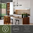 thumbnail image 3 of Beloit 3L LED Compatible Black Farmhouse Linear Chandelier Island Pendant Light Fixture Clear Glass, 3 of 12