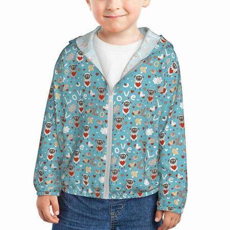 

Sun Hoodie for Kids Funny Cartoon Animals Long Sleeve Swim Fishing Shirts Sun Protection Zip Up Jacket Clothing Athletic Hoodie