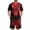 Purple, variant on Leidass Mens Pajama Set Short Sleeve Crewneck Sleepwear Set Casual Lounge Set with Shorts Relaxed Fit Graphic Print Beige L
