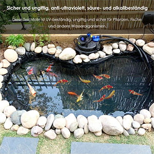 HDPE 20S Black Pond Liner for Reservoir Lotus Pond Waterfall & Water Features Fish Pond 13ft x 11.5ft