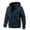 Dark Blue, variant on Mens Solid Windbreaker Jacket Lightweight Stand Collar Hooded Softshell Jacket Outdoor Hiking Jacket Warm Winter Coats with Zipper Pockets Light Blue