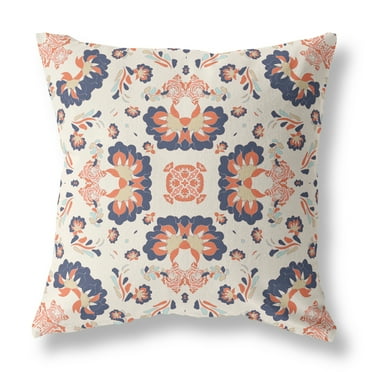 Amrita Sen Designs Amrita Sen Divine Flowers Faux Suede Throw Pillow 16"x16"