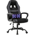 thumbnail image 7 of PC Gaming Chair Massage Function Computer Chair Ergonomic Office Chair with Lumbar Support Swivel Rolling Desk Chair Video Game PU Leather Racing Chair Executive High Back Task Chair, Black, 7 of 7