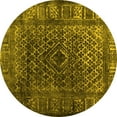 thumbnail image 1 of Ahgly Company Indoor Round Abstract Yellow Contemporary Area Rugs, 8' Round, 1 of 4
