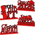 thumbnail image 2 of 4Pcs 2026 Graduation Decorations Wooden Table Centerpiece Class of 2026 Graduation Table Decorations Tabletop Tray Decor for Congrats Grad Decor Ornament Fade Resistant Wall Decor Reusable Decoration, 2 of 4