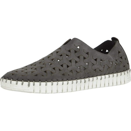 

Eric Michael Women s Inez Leather Slip-On Flat Comfort Shoes Grey Nubuck 8 M US