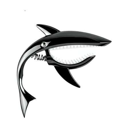 QAYOZ Shark Shaped Guitar Capo Guitar Accessory for Acoustic Bass Classical Guitar black