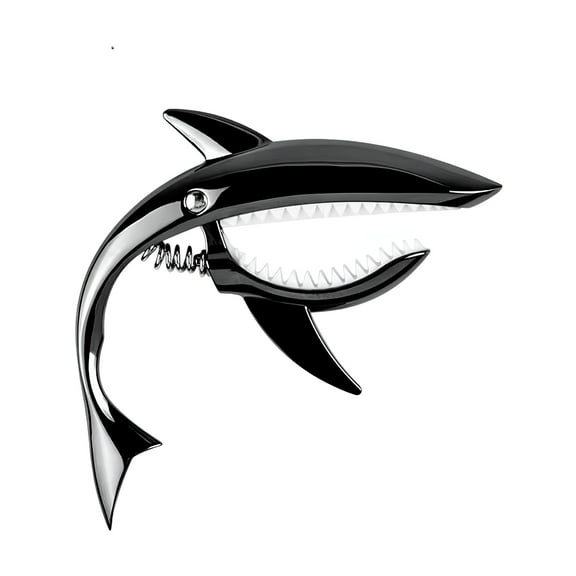 QAYOZ Shark Shaped Guitar Capo Guitar Accessory for Acoustic Bass Classical Guitar black