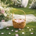 thumbnail image 5 of Handwoven Wicker Flower Girl Basket With Bow Wedding Petal Basket Small Storage Basket For Ceremony Party Home Decor, 5 of 7