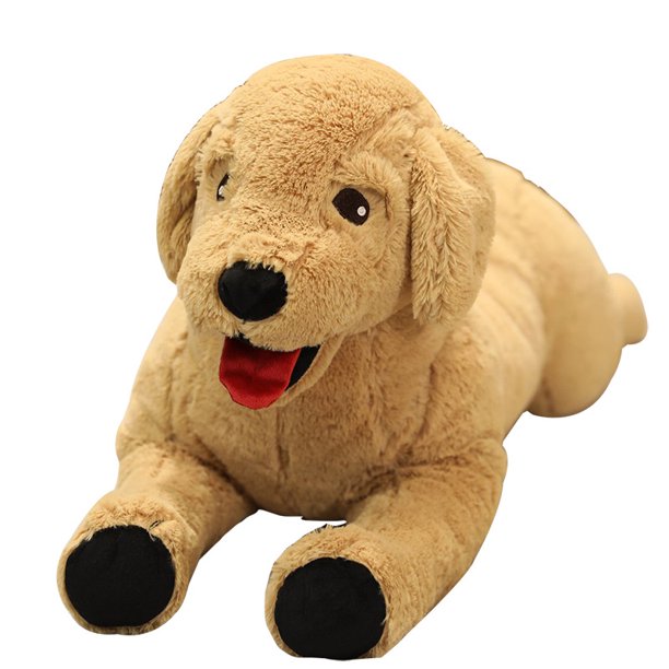 Peluche de peluche de perro amarillo con dibujos animados de labrador, 35 cm