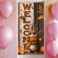 thumbnail image 3 of Cartoon Squirrel Welcome Sign Wood Background Fall Leaves Banner for Home Decor Party Seasonal Decoration Event, 3 of 9