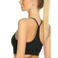 thumbnail image 4 of RELLECIGA Beach Yoga Women's V Neck Ruched Sports Bras Fitness Support Workout Bras, 4 of 5