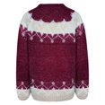 thumbnail image 4 of Économies d'Automne! Liquidation Chandails pour Femmes Tricot Manches Longues Chandails Surdimensionnés Mode Raglan Chaud Ample Haut d'Hiver Chandail Chandail Graphique Aztèque Ethnique Col Bateau Gris P, 4 of 4