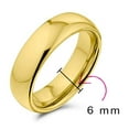 thumbnail image 5 of Bling Jewelry Dome Couples Wedding Band Polished Gold Plated Titanium Rings 6MM, 5 of 6