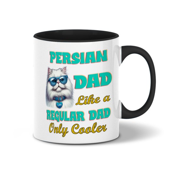 Persian Dad Like a Regular Dad Only Cooler Happy Father's Day 11oz Accent Two-tone Mug Cat Lover Kitten Owner Gifts Coffee Tea Cup - 02007