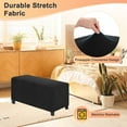 thumbnail image 2 of Funda para ottoman rectangular estirable de 14" x 40" x 15" de Uxcell, fundas para ottoman, protector de reposapiés para sala de estar/interior [Negro], 2 of 7