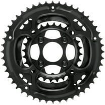Samox 338ASS Chainring Set - 48/36/28t, 104/Riveted BCD, Aluminum Outer Ring, Steel Middle/Inner Ring, Black