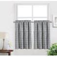 thumbnail image 1 of Kitchen Curtains 24 Inch Cafe Curtain Tiers, Light Filtering Linen Textured Short Curtains for Bathroom, Semi Sheer Farmhouse Small Window Curtain Rod Pocket 2 Panels (Dark Grey), 1 of 6