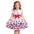 thumbnail image 4 of OOOUM Girls Summer Dress Patriotic July 4Th Graphic Princess Dress Comfortable Relaxed Fit Festival Sundress White 4-5 Years, 4 of 9