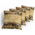 thumbnail image 5 of Ambesonne Christmas Throw Pillow Cover 4 Pack, Vintage Noel Greeting, 16", Multicolor, 5 of 7