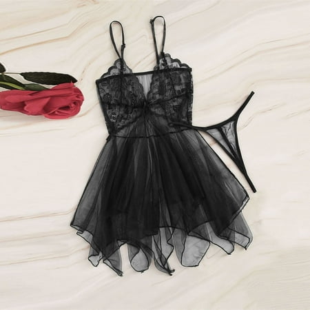 Women Babydoll Nightgown Babydoll Dress For Women Black Lingerie Set For Women Lace Body Suits Women Pajamas For Women Set