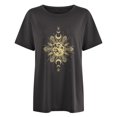 thumbnail image 4 of Puntoco Blusa de manga corta con estampado de calavera, sol y luna, estilo vintage, para mujer Puntoco Puntoco-3072, 4 of 9