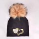 thumbnail image 1 of Sombrero para bebé recién nacido, de moda, dorado, plata, dulce Corazón, oreja, letras, bebé, pelusa, Pompón, gorra para niño, 1 of 4