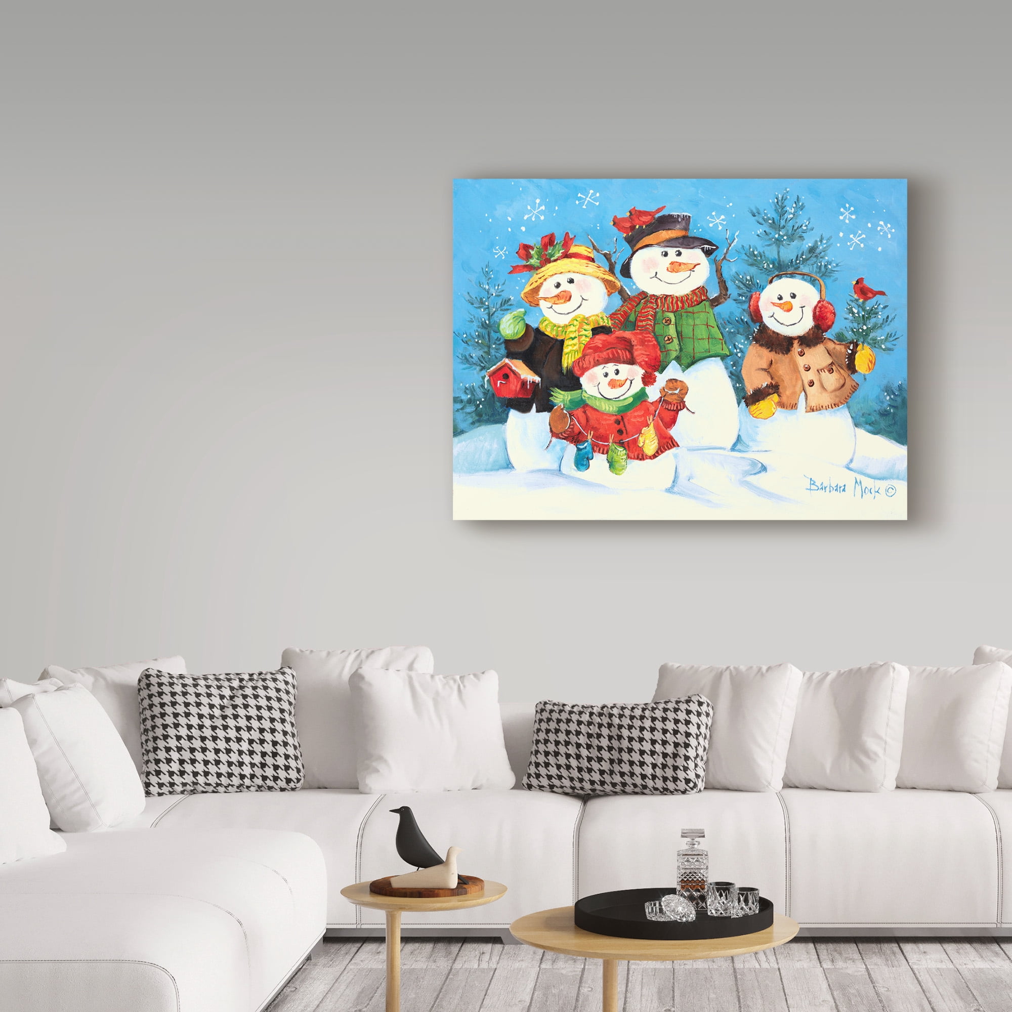 Trademark Fine Art ' Snowman Family' Canvas Art by Barbara Mock