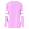 thumbnail image 3 of Scyoekwg Womens Clothes Long Sleece Loose Dressy Casual Round Neck Raglan Sleeves Tunic Tops Stitching Graphic Tops Long Sleeve Trendy Y2k Clothes Pullover Tops(Purple,XL), 3 of 5