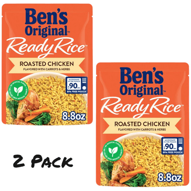 ( 2 Pack ) Ben's Original Ready Rice Roasted Chicken Flavored Rice, Easy Dinner Side, 8.8 Ounce Pouch