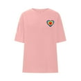 thumbnail image 3 of YueHuiYing Womens Short Sleeve Heart Graphic Tees Crewneck Casual Pullover Soft Loose Valentine's Day Tops, 3 of 5