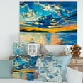 thumbnail image 2 of Designart ' Cloudy Sunset Over Wide Open Ocean Horizon ' Nautical & Coastal Canvas Wall Art Print, 2 of 4