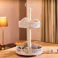 thumbnail image 6 of Emilia Double Tiered Etagere Server Stand, Rustic White, Circular Cake Display, Distressed Finish, Vintage Style, 19 Inches Tall, Wood and Metal, 6 of 7