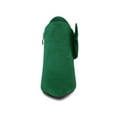 thumbnail image 6 of BLISSFUL STEP Women's Zip Pointed Toe Stiletto Bow Heels Ankle Boots Emerald Green 9, 6 of 7
