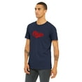 thumbnail image 2 of Daxton Adult Unisex Tshirt Ohio Script with Vertical on the Back, Navy Red, XS, 2 of 3