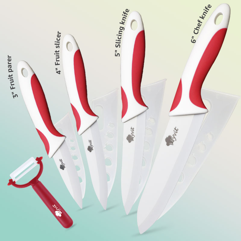 Ceramic Knives Set for Kitchen with Covers,3" 4" 5" Paring Knife