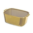 thumbnail image 2 of Double Layer Drains Basket with Cover, Kitchen Fruit and Vegetable Strainer, Portable Washing Basin, for Household Sink Draining and Picnic Food Storage, Yellow Plastic, by FAJHHA, 2 of 8