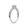 thumbnail image 2 of Lab-Created White Sapphire 1/4 Carat (Ctw) Princess Cut Engagement Ring with Diamonds in Sterling Silver, 2 of 4