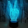 thumbnail image 4 of V Victory Gesture Luz 3D Luz táctil de 7 colores Luz estereoscópica de visión 3D, 4 of 5