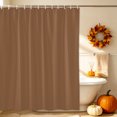 thumbnail image 3 of Pure Caramel Shower Curtain, Waterproof Shower Curtains for Bathroom, Modern Solid Color Minimalist Art Washable Fabric Bathtub Curtain Set Bath Decor with 12 Hooks 48"x72", 3 of 8