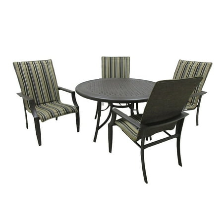Outdoor Innovation Ravena Aluminum 5 Piece Round Patio Dining Set Outdoor Innovation Ravena Aluminum 5 Piece Round Patio Dining Set