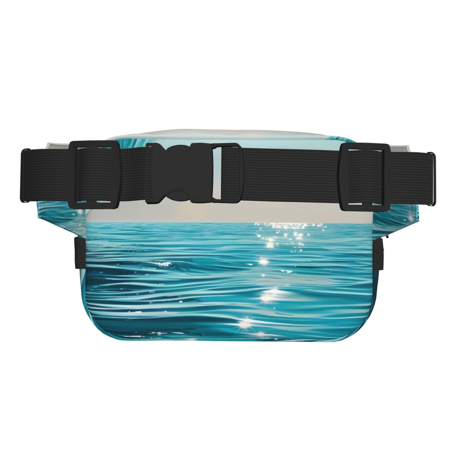 Picia Turquoise Ocean Reflection Print Square Double-Layer Waist Bag Mini Adjustable Waist Belt Bag Exercise Running Travel Hiking