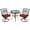 Red, variant on Hanover Traditions 3-Piece Swivel Bistro Set in Red with a 30 in. Glass-top Table