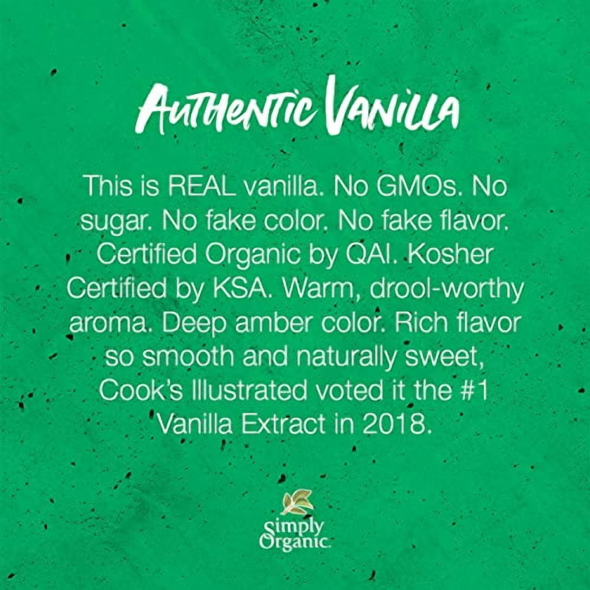 Simply Organic Vanilla Extract Certified Organic 4 oz. bottle