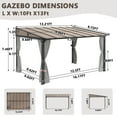 thumbnail image 2 of Howsvn 10x13 FT Wall-Mounted Gazebo, Aluminum Outdoor Patio Lean, Extra-Large Instant Canopy Tent with Removable Sidewalls, Waterproof Outdoor Shelter, 2 of 8